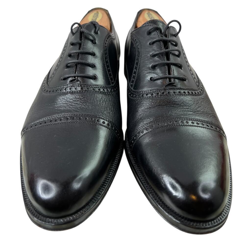 MEZLAN Florence Leather Oxford Dress Shoes in Black Men’s 8.5W Cap Toe Handmade
